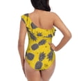 thumbnail image 5 of Sikiie Summer Pineapple Print Women One Piece Swimsuits Tummy Control One Shoulder Bathing Suits Ruffle Swimwear, From S to XXL-Large, 5 of 6