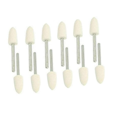 

Haobase 12Pcs Mandrel Mounted White Conical Felt Point Polishing Tool