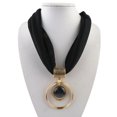 thumbnail image 1 of fastboy Classic Pendant Scarf Circular Alloy Pendant Collar Polyester Solid Scarf, 1 of 2