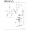 thumbnail image 2 of Kingston Brass KB3611FL Robinet de Lavabo avec Poignée et Pop-Up de Détail, Chrome, 2 of 2
