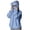 Blue, variant on Women Double Zipper Hooded Sweatshirt, Integrated Face Mask Collar Pullover Top, Front Kangaroo Pocket Oversized Long Sleeve Coat, Warm Windproof Layering Tops Beige,M
