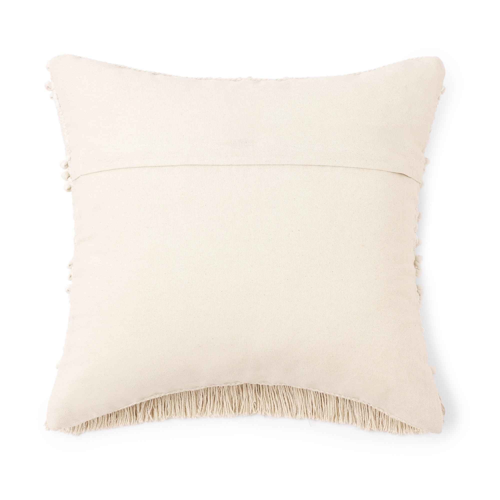 · REDEARTH · Boho Textured Throw Pillow Cushion Covers - Woven Tufted Decorative Farmhouse Cases Set for Couch - Bed - Chair - Dining - Patio - Outdoor - 100% Cotton (18"x18" - Natural) Pack of 2