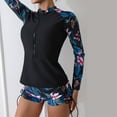 thumbnail image 5 of GEWSEY Women's 2-Piece Zipper Rash Guard Swimsuits with Tank Bikini Top & High Waist Boyshort (Black3, S), 5 of 7