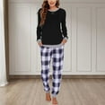 thumbnail image 2 of Weebloom Women's Pajamas Long Sleeve Crew Neck Comfy With Pockets Cotton Women Pajama Sets Homewear L, 2 of 9