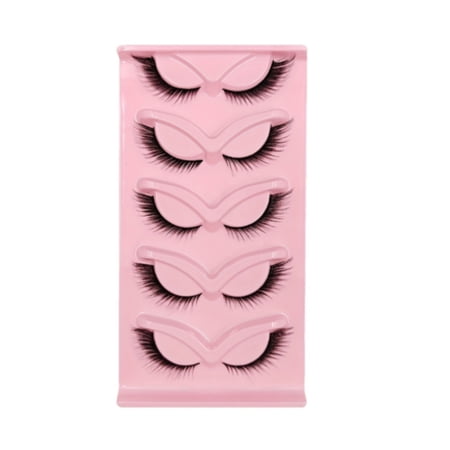 5 Pairs Cat Eye Fox Winged False Eyelashes C Curl 13-15mm Makeup Lashes