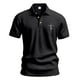 thumbnail image 5 of Blusa y camisa de manga corta con cuello vuelto para hombre, color liso, moda de verano, estampado informal, manga corta, botones, cuello vuelto, bolsillo, camisa de poliéster para hombre, 5 of 9