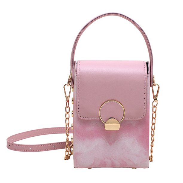 Bolso pequeño tipo bandolera para teléfono móvil con cadena de verano de PU