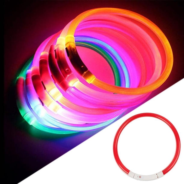 Collar erro parpadeante, arnés para el cuello que , resistente , collar recargable por USB de seguridad para rojo Yinane Collar luminoso