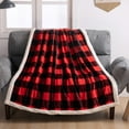 thumbnail image 7 of ToyKingdee Sherpa Fleece Blanket - Buffalo Plaid Christmas Blanket, Super Soft Cozy Warm Thick Winter Throw Blankets for Couch and Bed, 7 of 7
