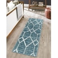 thumbnail image 3 of Unique Loom Matrix Trellis Collection Area Rug - Deco (2' 11" x 19' 8" Runner Blue/Ivory), 3 of 10
