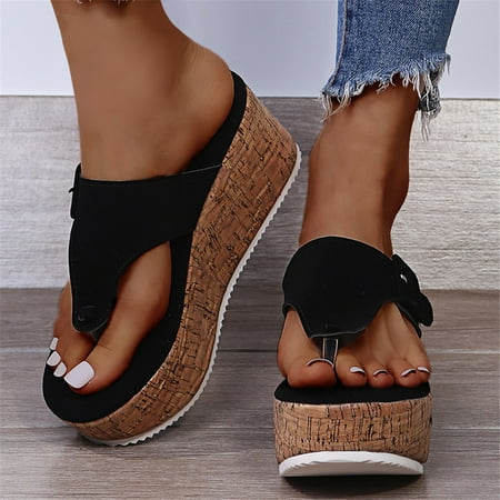 

Summer Slippers For Women Beach Accesseories Flip Flops For Women Summer Women S Casual Thick Soled Solid Large Herringbone Slippers Swimming Pool Accessories Mens Women Slippers
