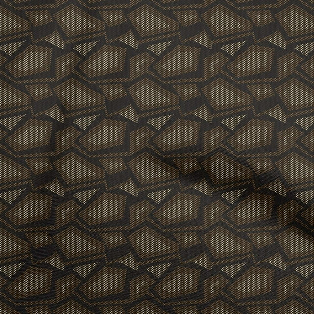 oneOone Tissu en Coton Brun Cambrique Abstrait pour Robe Tissu Imprimé au Mètre 56 Pouces de Large