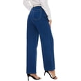 thumbnail image 5 of Pantalones vaqueros de pierna ancha para mujer, cintura alta, holgados, pierna recta, elásticos, casuales, pantalones de mezclilla para mujer, azul-010, 5 of 5