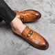 thumbnail image 1 of Mocasines de piel de cocodrilo, zapatos de barbero para hombre, zapatos de fiesta elegantes para hombre, zapatos para hombre, zapatos para vestir (26,5 cm), 1 of 3