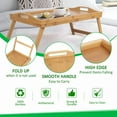 thumbnail image 4 of Artmalle Bed Tray Table Rectangle Breakfast Food Tray with Folding Legs Beige Kitchen Serving Tray for Lap Desks Notebook,22x10. 2x9Inch, 4 of 11