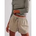 thumbnail image 5 of Yunliwuli Women Shorts, Elastic Waist Tie-up Solid Summer Casual Shorts Streetwear for Daily, 5 of 8