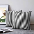 thumbnail image 2 of Pillow Covers 18x18 Set of 2, Black White Vertical Striped Throw Pillow Covers Decorative Couch Cushion Cover, Farmhouse Thin Line Stripes Microfiber Soft Pillowcases for Bedroom Living Room Sofa, 2 of 9