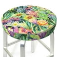 thumbnail image 3 of Kll Watercolor Blooming Cactus Round Bar Chair Cushion Cover 12 Inch,Bar Stool Protector With Elastic, Soft Washable, 3 of 7