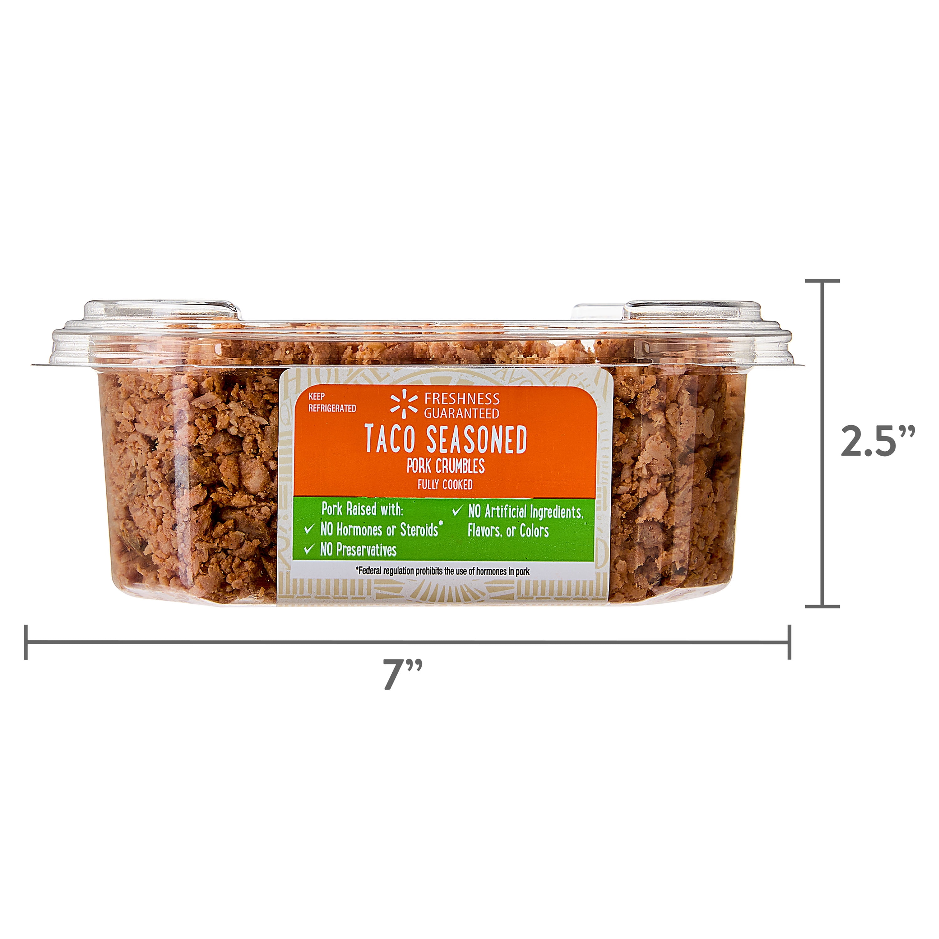 Freshness Guaranteed Fully Cooked Taco Seasoned Pork Crumbles, 16 oz, Refrigerated