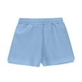 thumbnail image 5 of Tween Girl Comfy Shorts on Clearance Girls Flowy Shorts 2 in 1 Preppy Shorts Drawstring Elastic Waisted Cheer Athletic Gym Casual Short Pants New Blue 12 Years, 5 of 8
