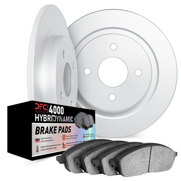Dynamic Friction Company Rear Brake Rotors Kit | 4000 HybriDynamic Brake Pads 6802-67027
