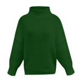 thumbnail image 4 of Hpapadks Sweaters for Women Trendy Cable Knit Sweaters Turtleneck Solid Pullover Top Cable Knit Sweater Women Green XXXXXL, 4 of 4