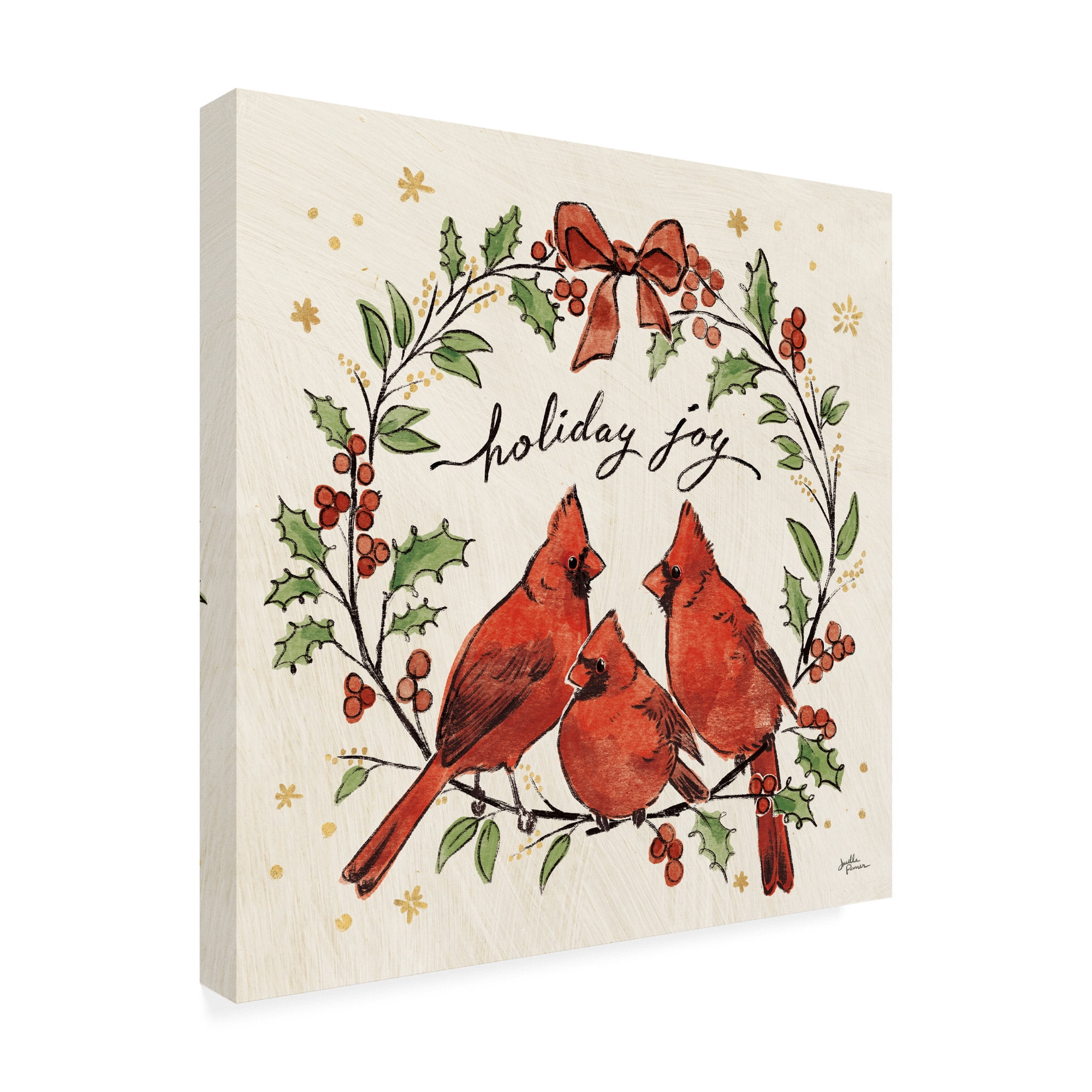 Trademark Fine Art 'Christmas Lovebirds XI' Canvas Art by Janelle Penner