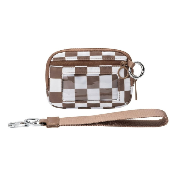 Bolsa de Muñeca Portátil Impermeable Zar250925004 Serie Plaid | Ranura Transparente para Tarjetas | Poliéster Ligero y Transpirable | Correa de Muñeca Manos Libres | Uso En Exteriores | Tarjetero par