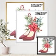 thumbnail image 4 of Red Suede Heeled Shoes With Christmas Red Floral Decor 30 in x 30 in Framed Painting Canvas Art Print, by Designart, 4 of 5