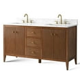 thumbnail image 5 of Vanity Art 60" Contemporary Bathroom Vanity with Sink, Freestanding Storage Cabinet, Engineered Marble Top, Flip-Down Tray, Drawer, and Shelf, 5 of 8