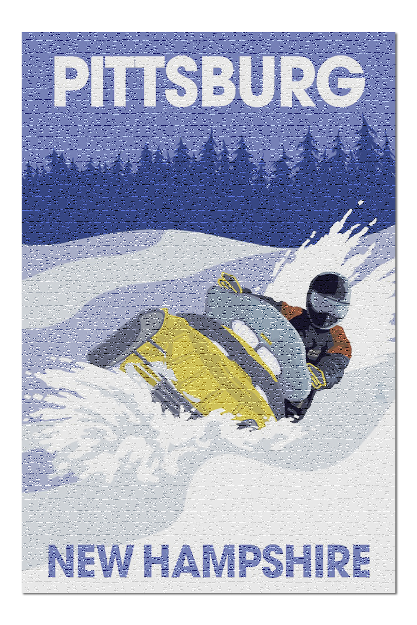 Pittsburg, New Hampshire Snowmobile Scene (20x30 Premium 1000 Piece