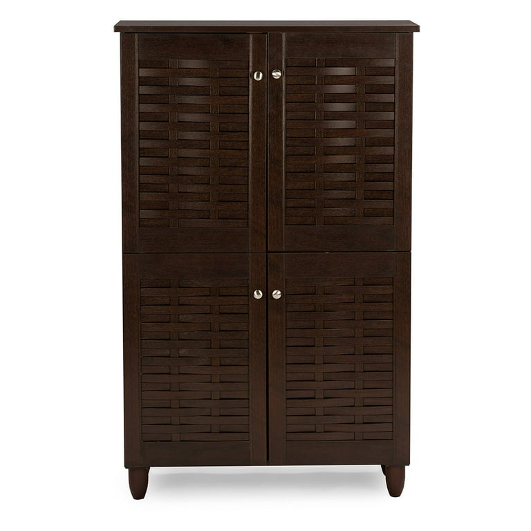 Baxton studio shoe cabinet with 4 doors cheap