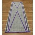 thumbnail image 4 of Casavani Hand Block Printed Cotton Dhurrie Square Living Room Carpets, Purple 8x8 feet, 4 of 6