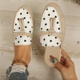 thumbnail image 2 of Gpaecead Women's Polka Dot Tassel Flat Mules Faux Suede Slip On Non Slip Shoes For Commute And Casual Style, Khaki, 2 of 8