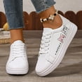 thumbnail image 3 of Athletic Shoes for Women Casual Shoes Fashion Cat Print Lace Up Flat Sneakers Comfortable Walking Shoes for Daily Wear Pu 36 Size, 3 of 5