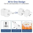 thumbnail image 4 of BRILLIRARE Travel Plug Adapter International, Universal Power Adapter Worldwide, All in One Travel Essentials Perfect for European US, EU, UK, AU 160 Countries (White), 4 of 5