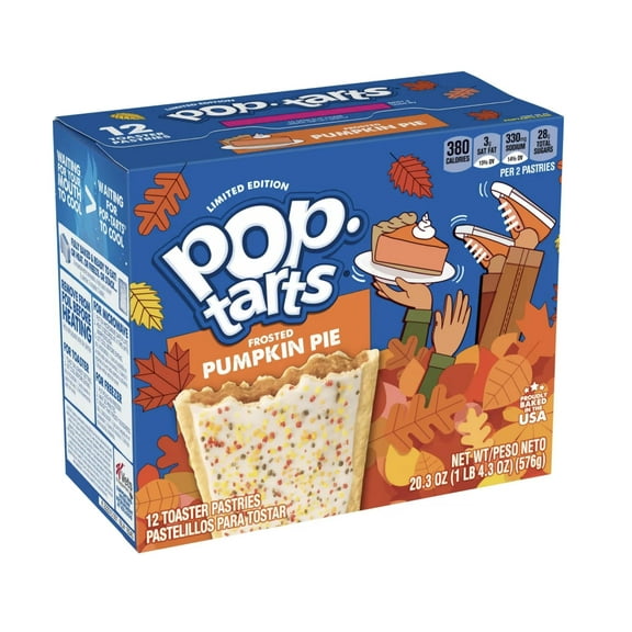 Pop-Tarts Breakfast Toaster Pastries, Frosted Pumpkin Pie Flavored, 20.3 Oz, Pack of 12