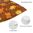 thumbnail image 3 of Yiaed Dinosaurs and Leaves Print Pillow Covers Super Soft Decorative Square Throw Pillow Covers Case Cushion Covers for Sofa Couch Bedroom Car Decor（No pillow core）-26"x26", 3 of 7