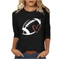 thumbnail image 2 of Fznquz Plus Size Blouses for Women Game Day Crewneck 3/4 Sleeve Black Shirt Casual Spring Fall Funday Sunday Clothing XXXXXL, 2 of 4