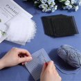 thumbnail image 5 of 20pcs Plastic Canvas Sheets 10x10cm Plastic Mesh Needlepoint Canvas Elastic Mesh Fabric Pads for Embroidery, 5 of 5