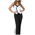 thumbnail image 1 of Conjunto de chaleco y pantalones anchos para mujer - Color liso, cintura elástica, estilo informal y elegante, mezcla de algodón y poliéster para primavera/verano, 1 of 8