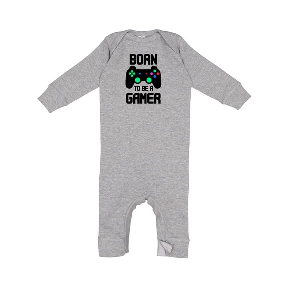 Inktastic Born to Be a Gamer with Controller Baby Romper Coveralls