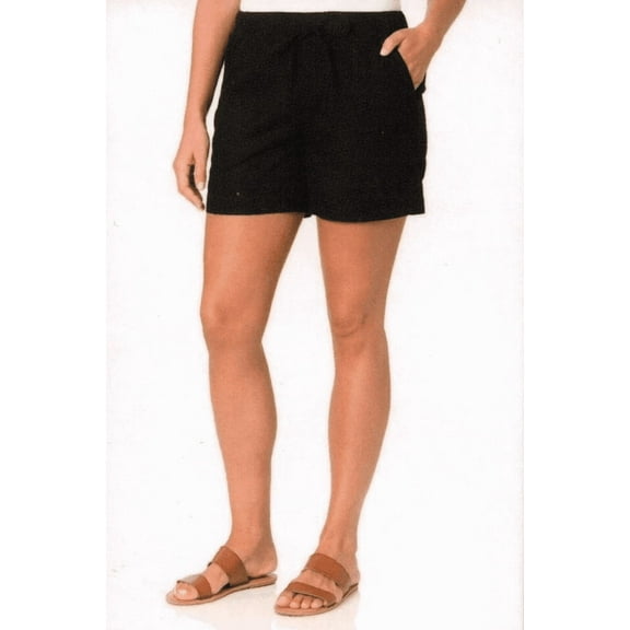 Briggs Women's Linen Blend Shorts Black Size XS