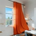 thumbnail image 2 of Namzi Curtains Long - Orange Curtains, 2 slice Curtains140*200CM Semi Sheer Drapes, Poly-Cotton Light Filtering Curtains for Living Room Bedroom, Elegant Window Decor, 2 of 5