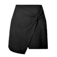 thumbnail image 5 of Baqcunre Skirts for Women Women's High Waist Cotton Short Skirt New Solid Color Zipper Irregular Half Skirt Mini Skirt Women's Skirts Black M(Hot), 5 of 5