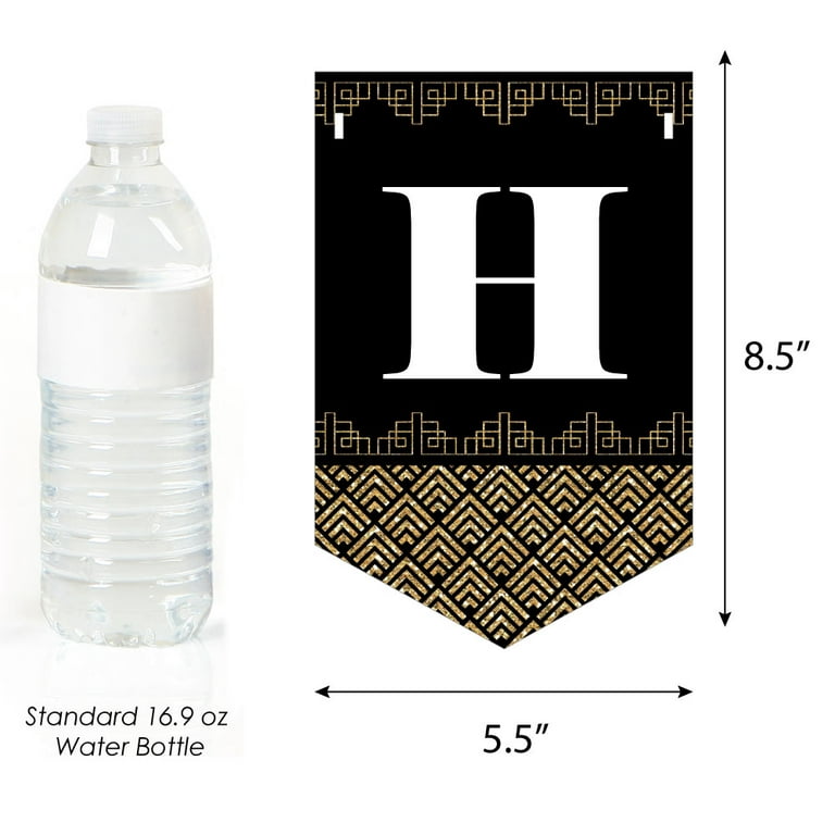 Printable Water Bottle Labels Little Gentleman Top Hat Black 