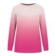 thumbnail image 5 of Olyvenn Womens Plus Size Daily Sweatshirts Fashion Winter Warm 2023 Drop Long Sleeve Fall Tops Gradient Color Tie Dye Pullover Crew Neck Shirts Comfy Loose Fit Casual Relaxed Blouse Hot Pink 10, 5 of 6