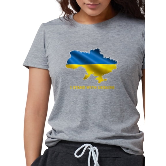 CafePress - I Stand With Ukraine Flag Ukrainian Pride T Shirt - Womens Tri-blend T-Shirt