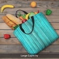 thumbnail image 7 of Lafuoo Turquoise Wooden2 Pattern Single Shoulder Convenience Bag, Large Capacity Zippered Handbag for Shopping, Unisex-One Size, 7 of 7