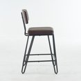 thumbnail image 2 of Set of 2 Industrial Bar Stools Counter Height Chairs PU Leather Upholstery Metal Frame Backrest Chairs Footrest for Kitchen Island Dining Room Home, 2 of 14